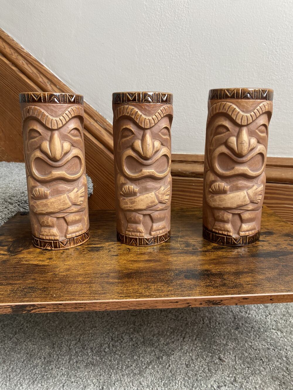 Vintage Otagiri Crossed-Arms Tiki Mugs – Set of 3, Japan